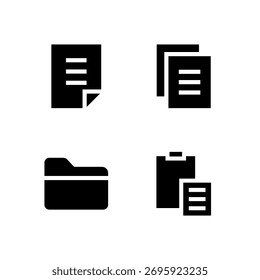 Essential UI Icon Set - File Folder Copy and Paste Document Elements