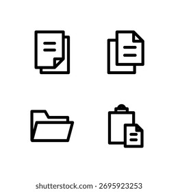 Essential UI Icon Set - File Folder Copy and Paste Document Elements