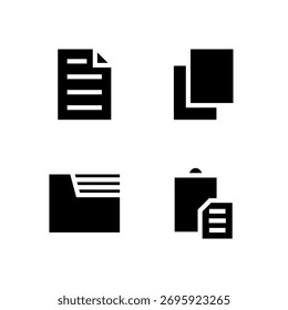 Essential UI Icon Set - File Folder Copy and Paste Document Elements