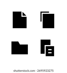 Essential UI Icon Set - File Folder Copy and Paste Document Elements