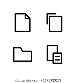 Essential UI Icon Set - File Folder Copy and Paste Document Elements