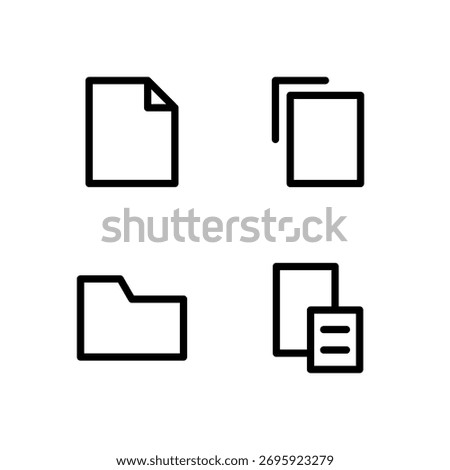 Essential UI Icon Set - File Folder Copy and Paste Document Elements