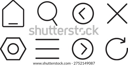 Essential UI icon set. Home settings icon