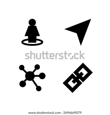Essential UI Icon Set - Nearby Network Share and Link Connection Elements