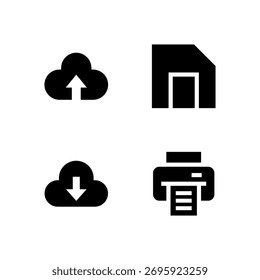 Essential UI Icon Set - Download hochladen Aktionselemente speichern und drucken