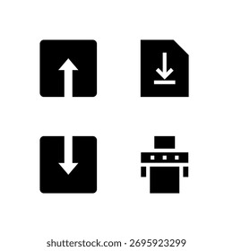 Essential UI Icon Set - Download hochladen Aktionselemente speichern und drucken