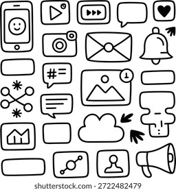 Iconos esenciales de la campana y de la insignia de la notificación de UI
