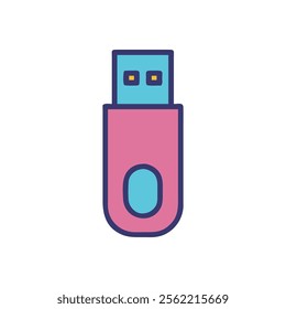 Essential USB Stick Icon Illustration