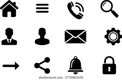 Essential user interface icons collection for web and mobile design