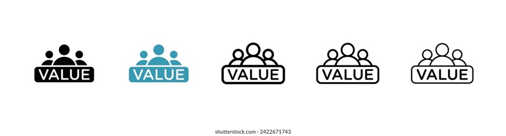 Essential Values Vector Icon Set. Fundamental Beliefs vector symbol for UI design.