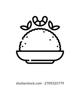 Ilustração vetorial essencial de arroz khao, perfeito para alimentos básicos, asiáticos e temas de refeição