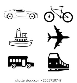 Essential Vehicle and Travel Icons
