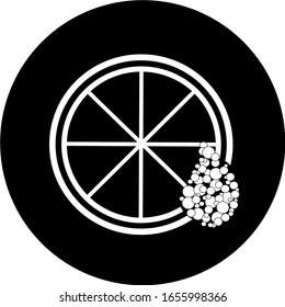 Vitamin- und Mineralkomplex in schwarzem Kreis Symbol. Vektorillustration kreatives Design Vitamin Pillen Kapseln. Symbol des Vitamin-Komplexes. Multivitaminpräparat, Vitamin-Logo. Diet Infografik Poster.