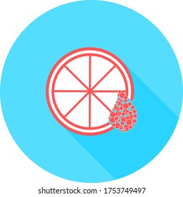 Essential vitamin and mineral complex in circle icon with long shadows. Vector creative design vitamin pill capsule. Multi Vitamin complex icons. Multivitamin supplement. Diet Infographic poster. 