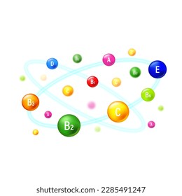 Complejo esencial de vitamina y mineral. Cápsulas de multivitaminas aisladas en fondo azul