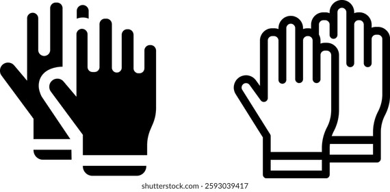 Essential Work Gloves Icon Set Safety and Protection Symbols