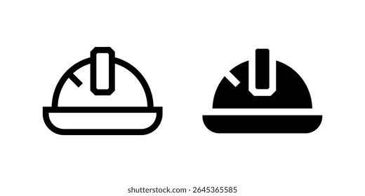 Essential work helmet icon set for safety, construction, and hard labor. Useful for engineering, building, and protective gear themes.