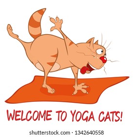 Essential Yoga Poses for Cats. Vector Illustration of a Cute Cat. Cartoon Character 