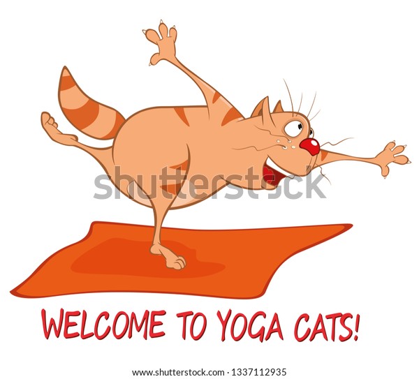 Essential Yoga Poses Cats Vector Illustration Stock Vector Royalty