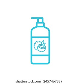 Essential Zen Coconut massage, aromatherapy treatment oil icon. Isolated on white background. 