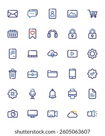 Essentials Colored Outline Icon for Mobile App and Website.