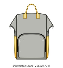 essentials diaper bag cartoon. storage organizer, waterproof stylish, multifunctional spacious essentials diaper bag sign. isolated symbol vector illustration