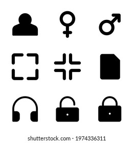 essentials icon set with glyph style for presentation, banner, and social media