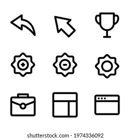 essentials icon set with outline style for poster, and social media