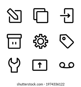 essentials icon set with outline style for presentation, banner, and social media