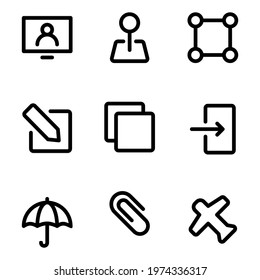 essentials icon set with outline style for poster, template, and social media