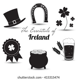 The essentials of Ireland - icon collection. Vector art.
