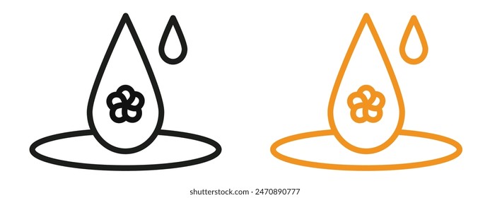 Essentials oil drop icon mark in filled style
