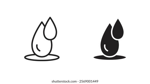 Essentials oil drop icon set vector graphics designs