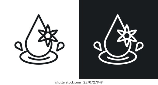 Essentials oil drop icons set vectors on white background.