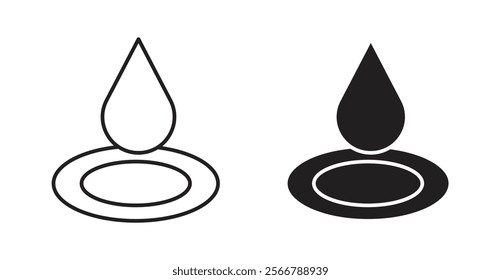 Essentials oil drop vector line icon illustration