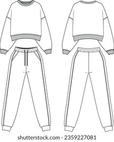 essenzielle Design-Vorlage für Sporttracksuit, Sweatshirt und Sweatpants Vektorgrafik, Haus, Straßenbekleidung, Vektorgrafik