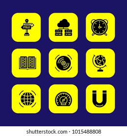 Essentials vector icon set. panels, earth globe, worldwide and dashboard