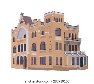 Essentuki, sanatorium named Pavlov - a former summer residence of Captain Zimin, a stylized image