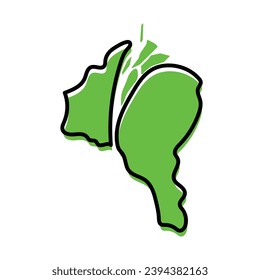 Essequibo Islands-West Demerara state map of Guyana country.