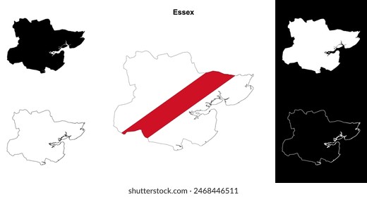 Essex blank outline map set