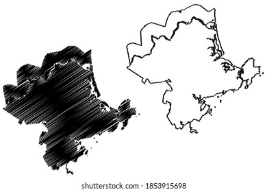 Essex County, Commonwealth Of Massachusetts (U.S. County, United States Of America, USA, U.S., US) Map Vector Illustration, Scribble Sketch Essex Map