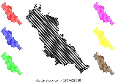 Essex County, Commonwealth of Virginia (U.S. county, United States of America) map vector illustration, scribble sketch Essex map