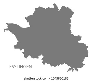 Esslingen county map of Baden Wuerttemberg Germany