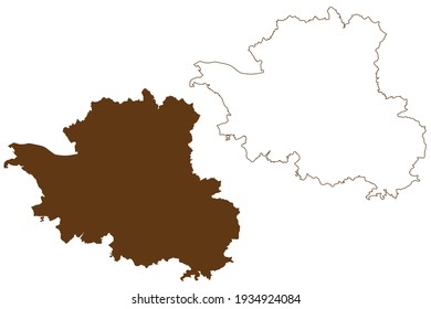 Esslingen district (Federal Republic of Germany, rural district, Baden-Wurttemberg State) map vector illustration, scribble sketch Esslingen map