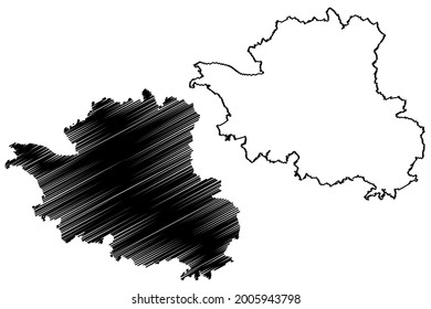 Esslingen district (Federal Republic of Germany, rural district, Baden-Wurttemberg State) map vector illustration, scribble sketch Esslingen map