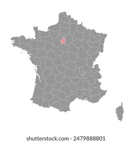 Essonne Departement Karte, administrative Abteilung von Frankreich. Vektorillustration.