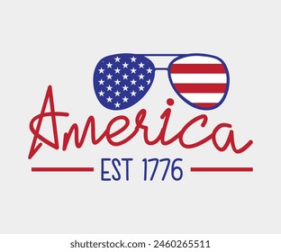 Est 1776 America, The 4th of July National Holiday, Vector Illustration