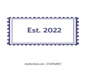 Est. Icono de Vector de sello postal 2022 sobre un fondo blanco
Sello de Vector sobre un fondo blanco