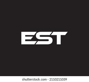 EST Logo Design Abstract Signs Symbols Shape Rectangle Initials Letter Typhography Monogram