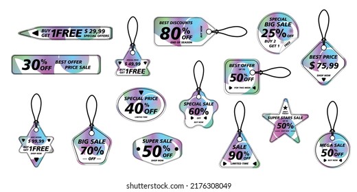 est Price tags sticker. Price labels with various shapes. Sticker shapes for design mockups. Price tags stickers for preview tags, labels, price tags, coupons and discount